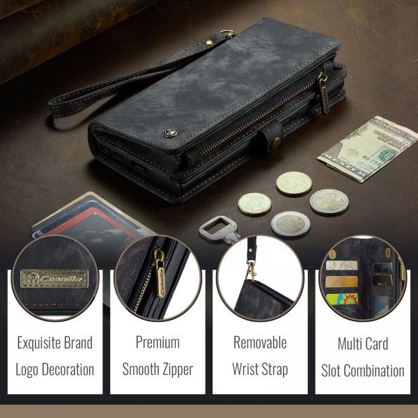CaseMe Samsung Galaxy S25 FE Etui 008 Series Avtakbart Deksel Svart