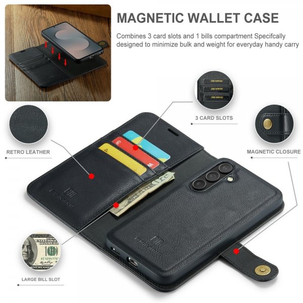 Dg.Ming Samsung Galaxy S25 FE Etui Avtagbart Deksel Svart