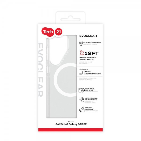 Tech21 Samsung Galaxy S25 FE Deksel EvoClear MagSafe Transparent