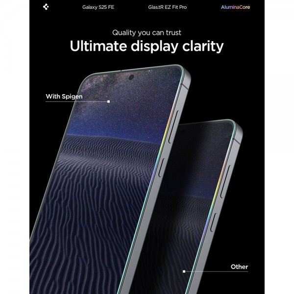 Spigen Samsung Galaxy S25 FE Skjermbeskytter GLAS.tR EZ Fit Pro 2-pakning