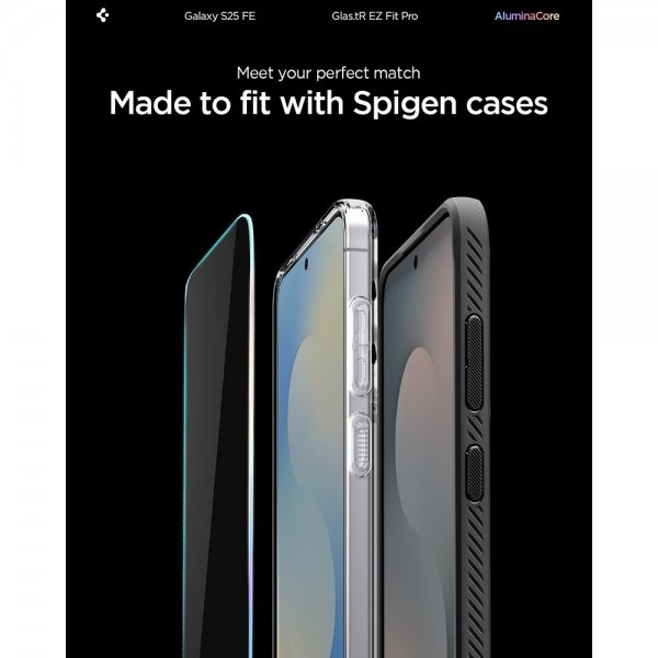 Spigen Samsung Galaxy S25 FE Skjermbeskytter GLAS.tR EZ Fit Pro 2-pakning