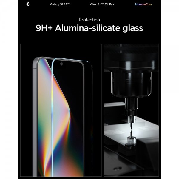 Spigen Samsung Galaxy S25 FE Skjermbeskytter GLAS.tR EZ Fit Pro 2-pakning