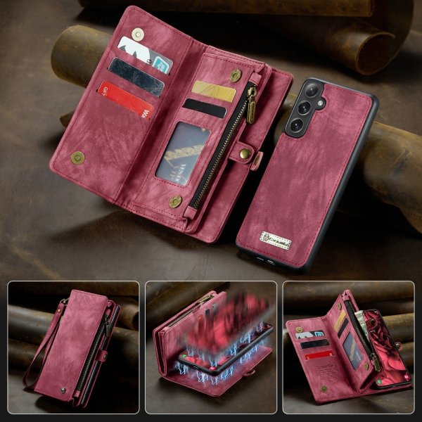 CaseMe Samsung Galaxy S25 Etui 008 Series Avtakbart Deksel Rød