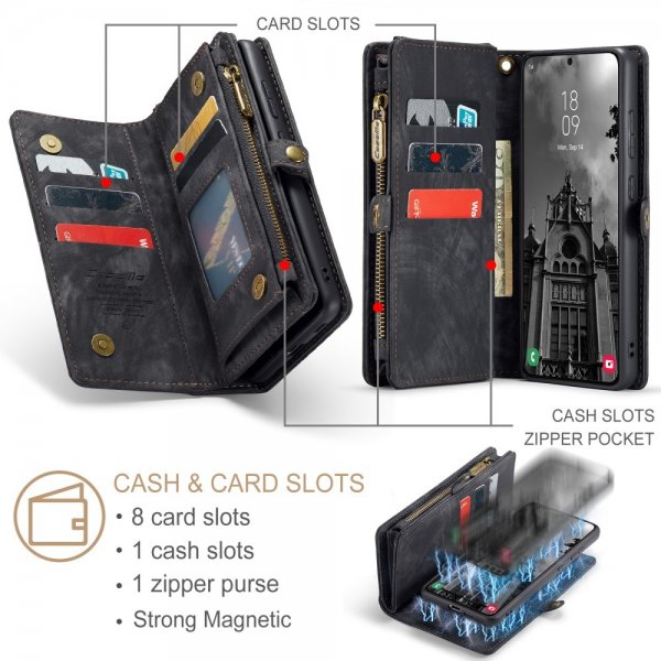 CaseMe Samsung Galaxy S25 Etui 008 Series Avtakbart Deksel Svart