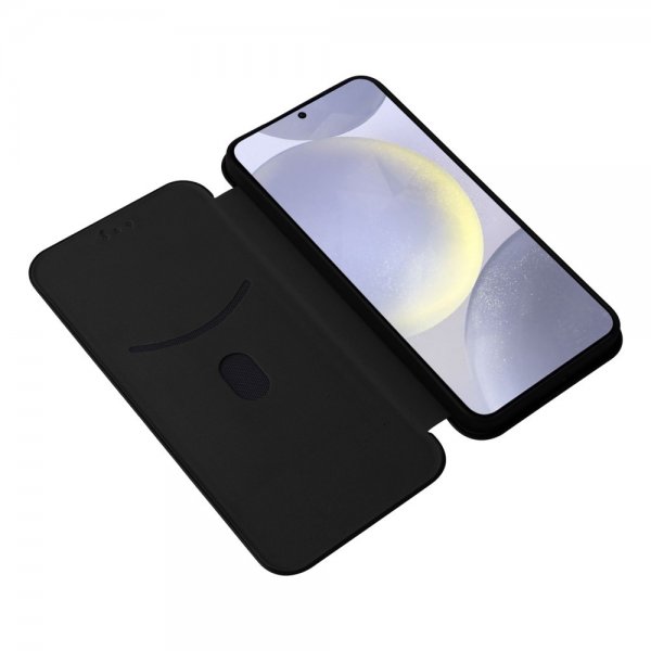 Samsung Galaxy S25 Etui Karbonfibertekstur Svart