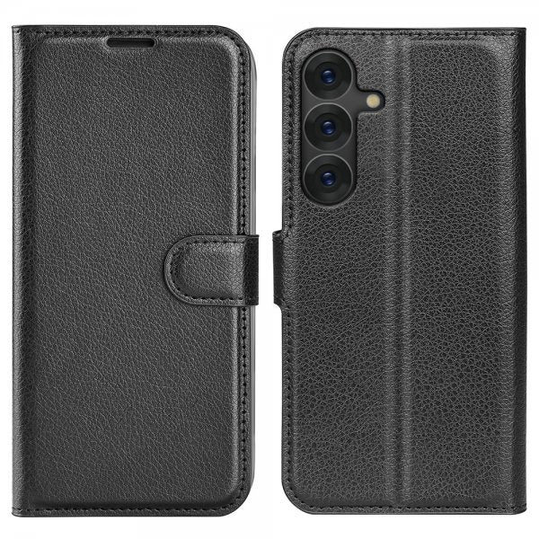 Samsung Galaxy S25 Etui Litchi Svart