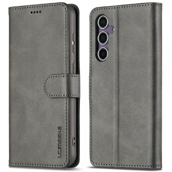 Lc.Imeeke Samsung Galaxy S25 Etui med Kortlomme stativfunksjon Grå