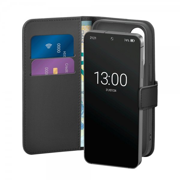 Puro Samsung Galaxy S25 Etui Wallet Stand Svart