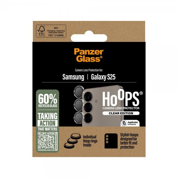 PanzerGlass Samsung Galaxy S25 Kamerabeskytter Hoops Transparent