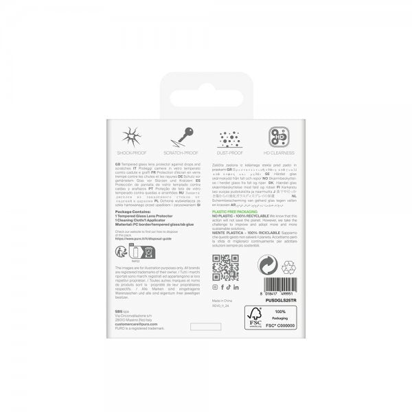Puro Samsung Galaxy S25 Kamerabeskytter Tempered Glass