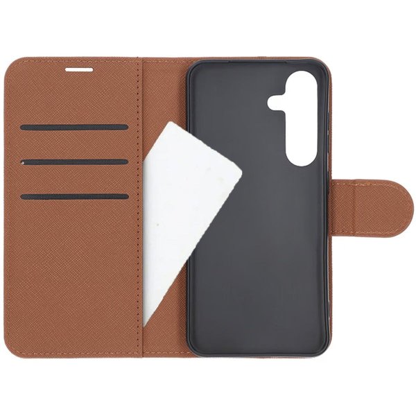 Samsung Galaxy S25 Etui med Kortlomme stativfunksjon Brun