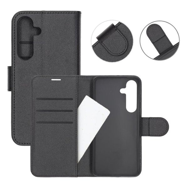 Samsung Galaxy S25 Etui med Kortlomme stativfunksjon Svart