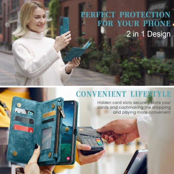 CaseMe Samsung Galaxy S25 Plus Etui 008 Series Avtakbart Deksel Blå