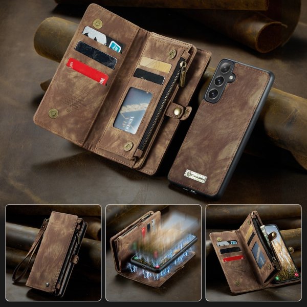 CaseMe Samsung Galaxy S25 Plus Etui 008 Series Avtakbart Deksel Brun