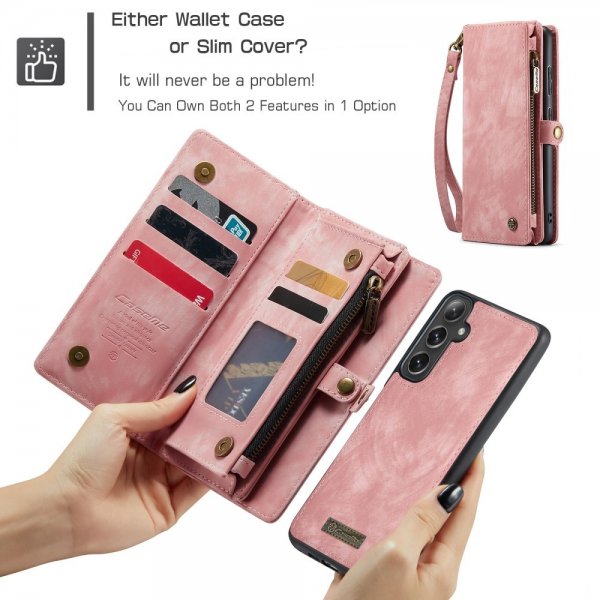CaseMe Samsung Galaxy S25 Plus Etui 008 Series Avtakbart Deksel Rosa