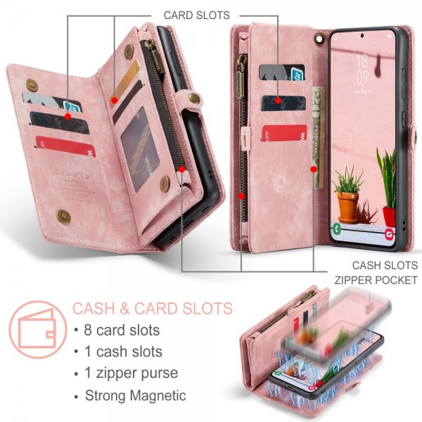 CaseMe Samsung Galaxy S25 Plus Etui 008 Series Avtakbart Deksel Rosa