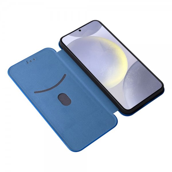 Samsung Galaxy S25 Plus Etui Karbonfibertekstur Blå