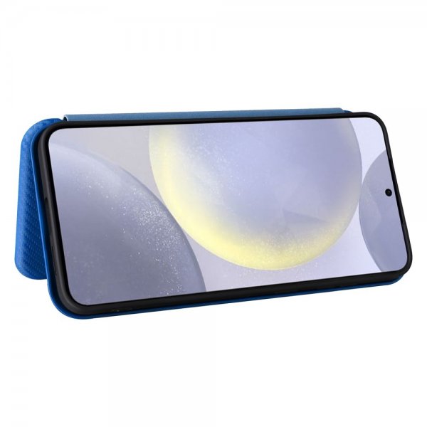 Samsung Galaxy S25 Plus Etui Karbonfibertekstur Blå