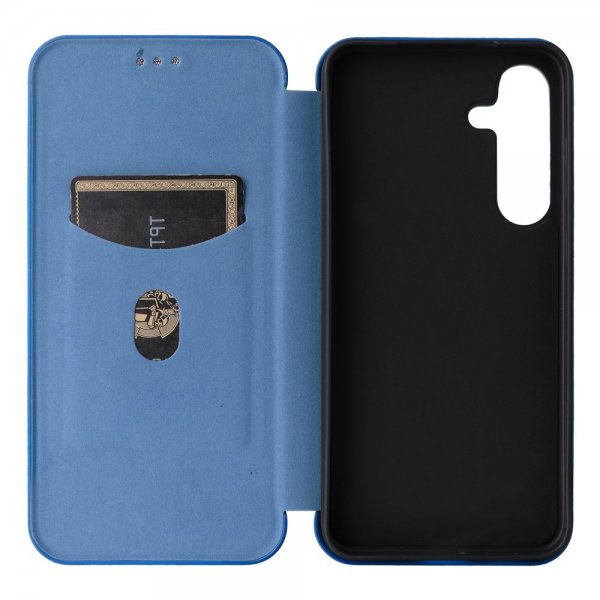 Samsung Galaxy S25 Plus Etui Karbonfibertekstur Blå