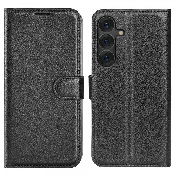Samsung Galaxy S25 Plus Etui Litchi Svart