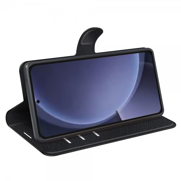 Samsung Galaxy S25 Plus Etui Litchi Svart