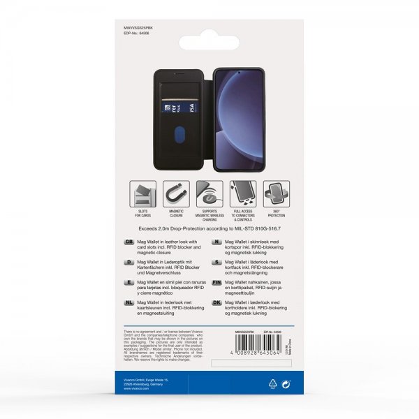 Vivanco Samsung Galaxy S25 Plus Etui Mag Wallet Svart