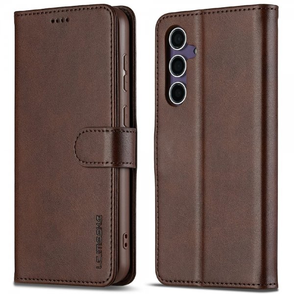 Lc.Imeeke Samsung Galaxy S25 Plus Etui med Kortlomme stativfunksjon Mørkebrun