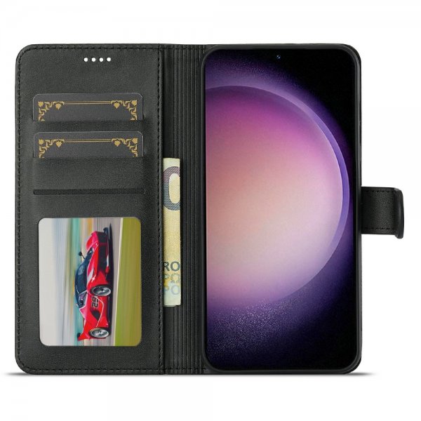 Lc.Imeeke Samsung Galaxy S25 Plus Etui med Kortlomme stativfunksjon Svart