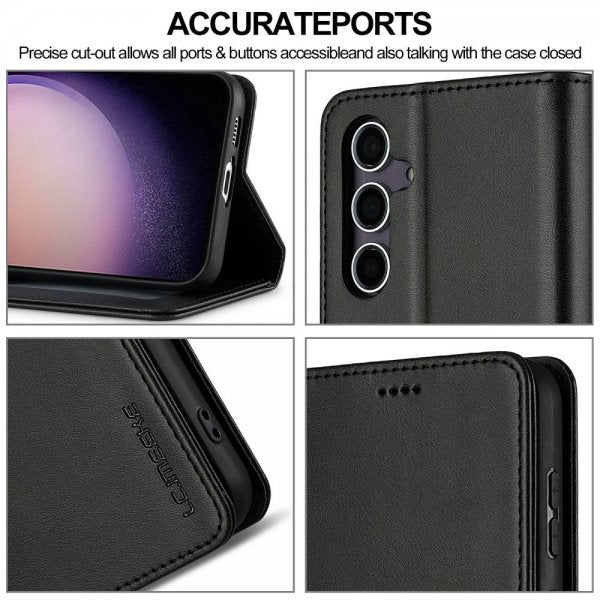 Lc.Imeeke Samsung Galaxy S25 Plus Etui med Kortlomme stativfunksjon Svart