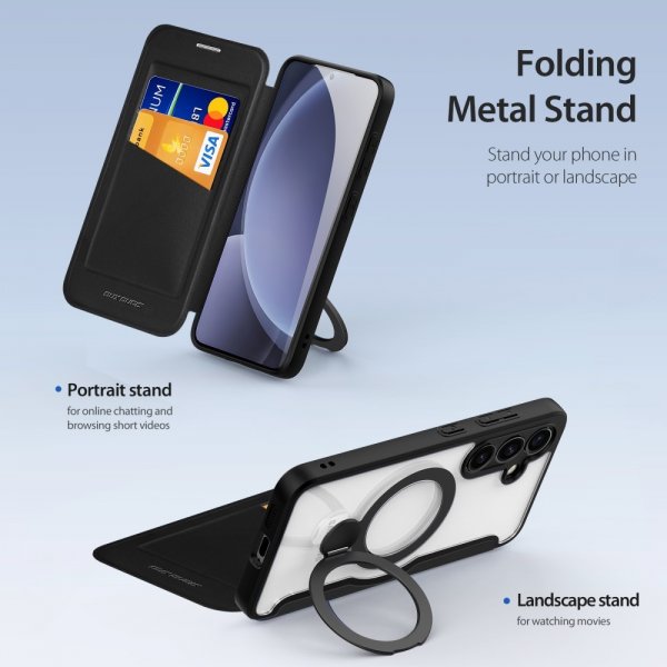 Dux Ducis Samsung Galaxy S25 Plus Etui Skin X Pro Series Kickstand MagSafe Svart