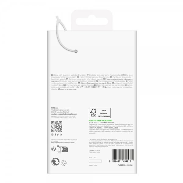 Puro Samsung Galaxy S25 Plus Etui Wallet Stand Svart