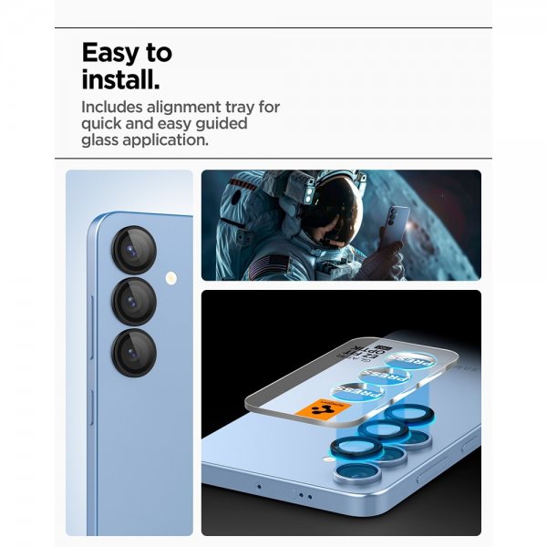 Spigen Samsung Galaxy S25 Plus Kamerabeskytter GLAS.tR EZ Fit Optik Pro 2-pakning Svart