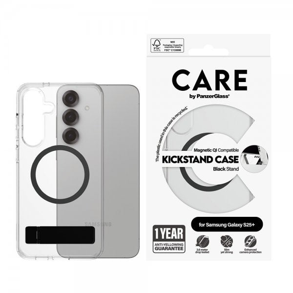 CARE by PanzerGlass Samsung Galaxy S25 Plus Deksel Kickstand MagSafe Svart