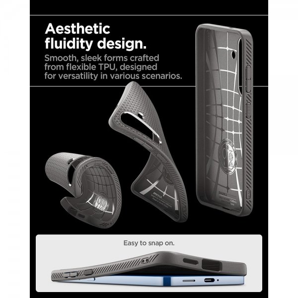 Spigen Samsung Galaxy S25 Plus Deksel Liquid Air Marble Gray