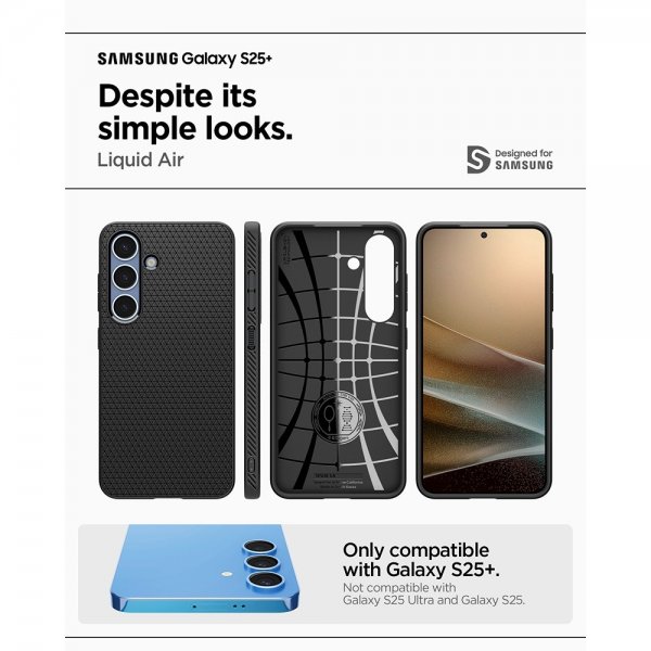 Spigen Samsung Galaxy S25 Plus Deksel Liquid Air Matte Black