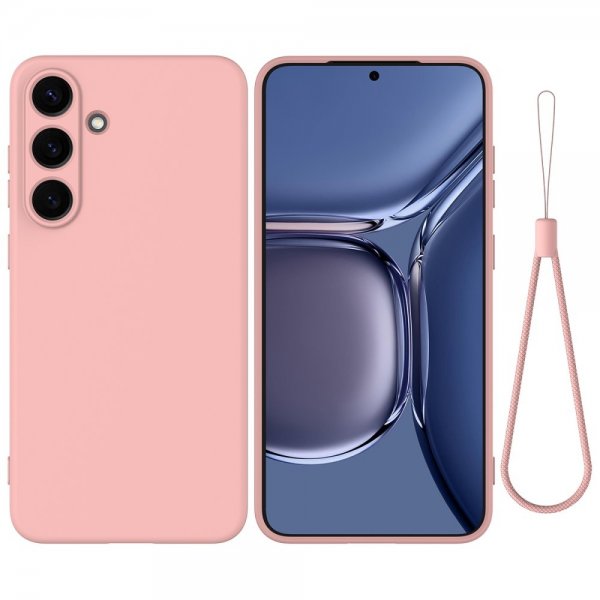 Samsung Galaxy S25 Plus Deksel med Stropp Silikon Rosa