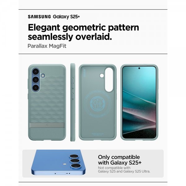 Spigen Samsung Galaxy S25 Plus Deksel Parallax MagFit Sage Green