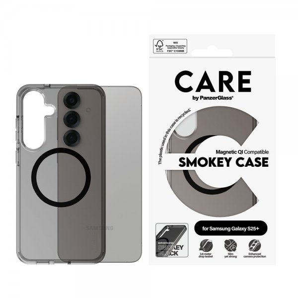 CARE by PanzerGlass Samsung Galaxy S25 Plus Deksel Smokey MagSafe Svart