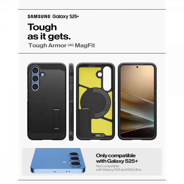 Spigen Samsung Galaxy S25 Plus Deksel Tough Armor MagFit Svart