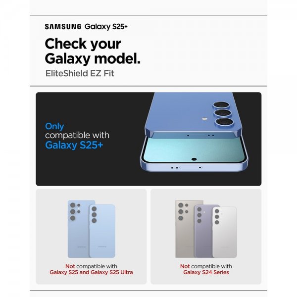 Spigen Samsung Galaxy S25 Plus Skjermbeskytter EliteShield EZ Fit