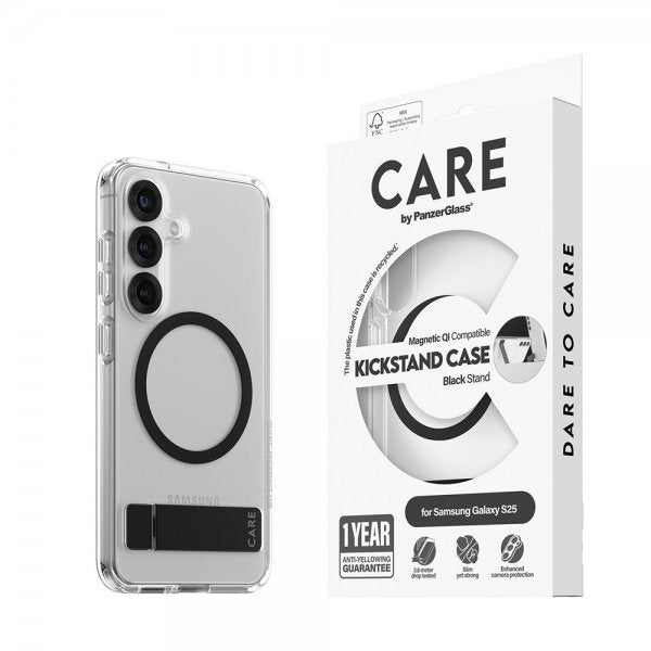 CARE by PanzerGlass Samsung Galaxy S25 Deksel Kickstand MagSafe Svart