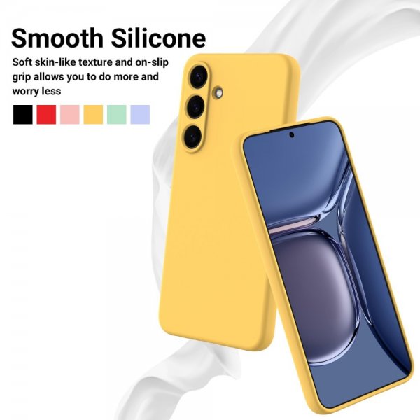 Samsung Galaxy S25 Deksel med Stropp Silikon Gul
