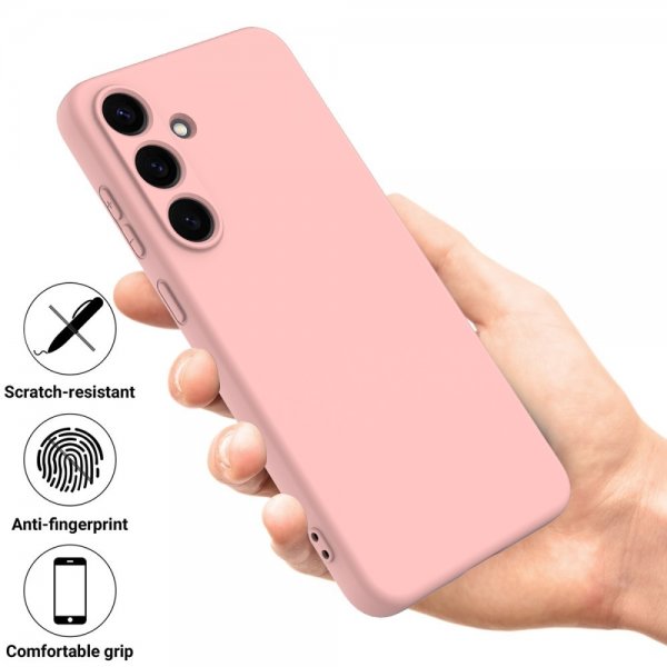 Samsung Galaxy S25 Deksel med Stropp Silikon Rosa