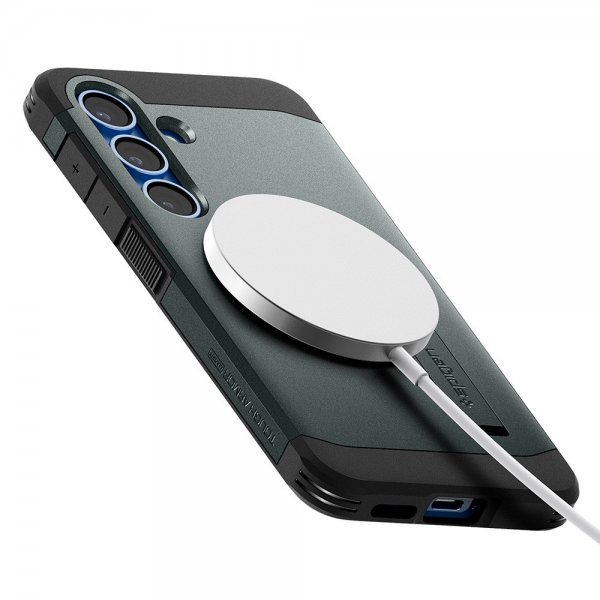 Spigen Samsung Galaxy S25 Deksel Tough Armor MagFit Abyss Green