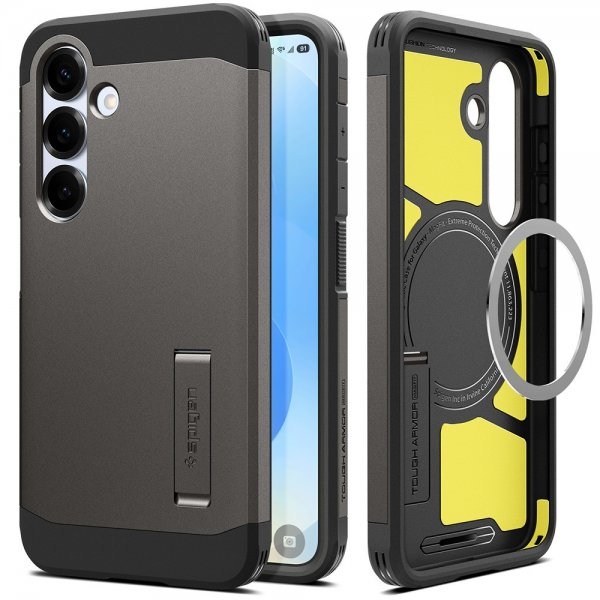 Spigen Samsung Galaxy S25 Deksel Tough Armor MagFit Gunmetal