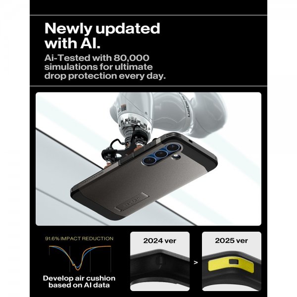 Spigen Samsung Galaxy S25 Deksel Tough Armor MagFit Gunmetal