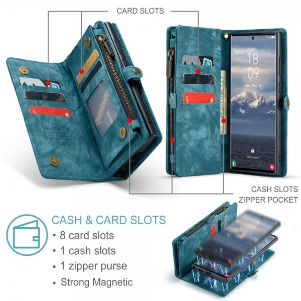 CaseMe Samsung Galaxy S25 Ultra Etui 008 Series Avtakbart Deksel Blå