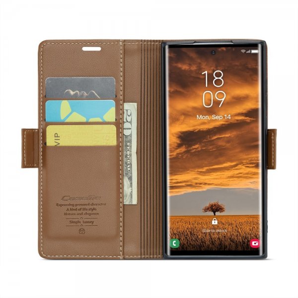 CaseMe Samsung Galaxy S25 Ultra Etui 023 Series Brun
