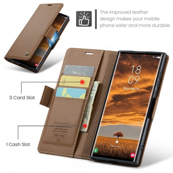 CaseMe Samsung Galaxy S25 Ultra Etui 023 Series Brun