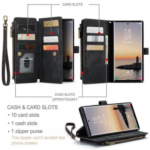 CaseMe Samsung Galaxy S25 Ultra Etui C30 Series Svart